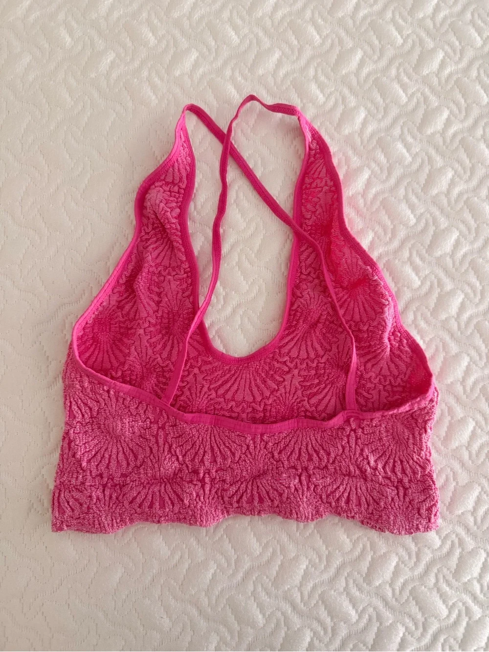 Intimately Free People Smocked Crop Top Hot Pink XS/S